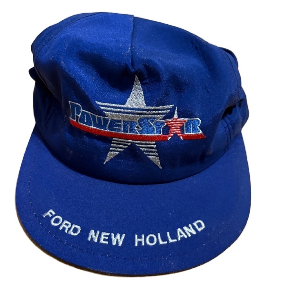Vintage K Products USA MADE Ford New Holland Power Star Trucker Hat Snapback Cap